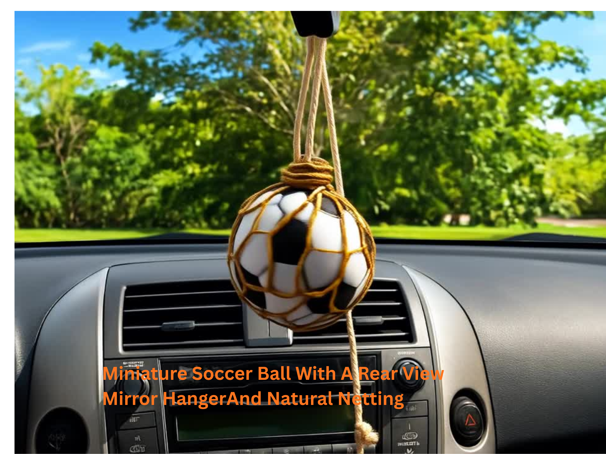 Miniature Soccer Ball with Car Hanger and Net