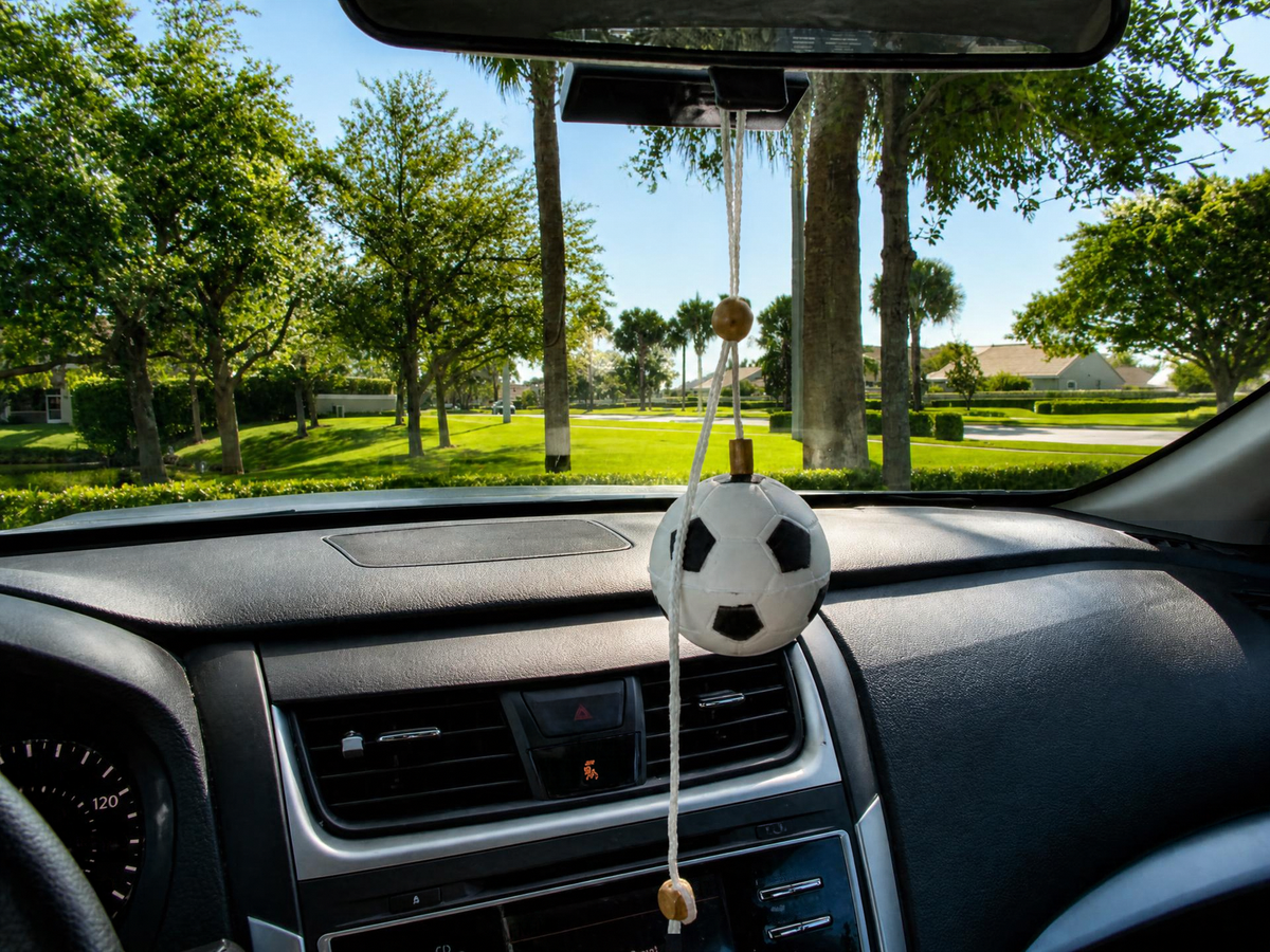Miniature Soccer Ball Black and White with Hanger No Net