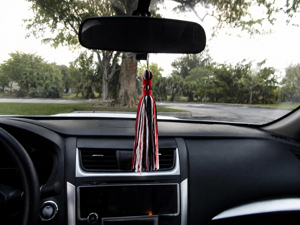 Black, Red and White Tassel
