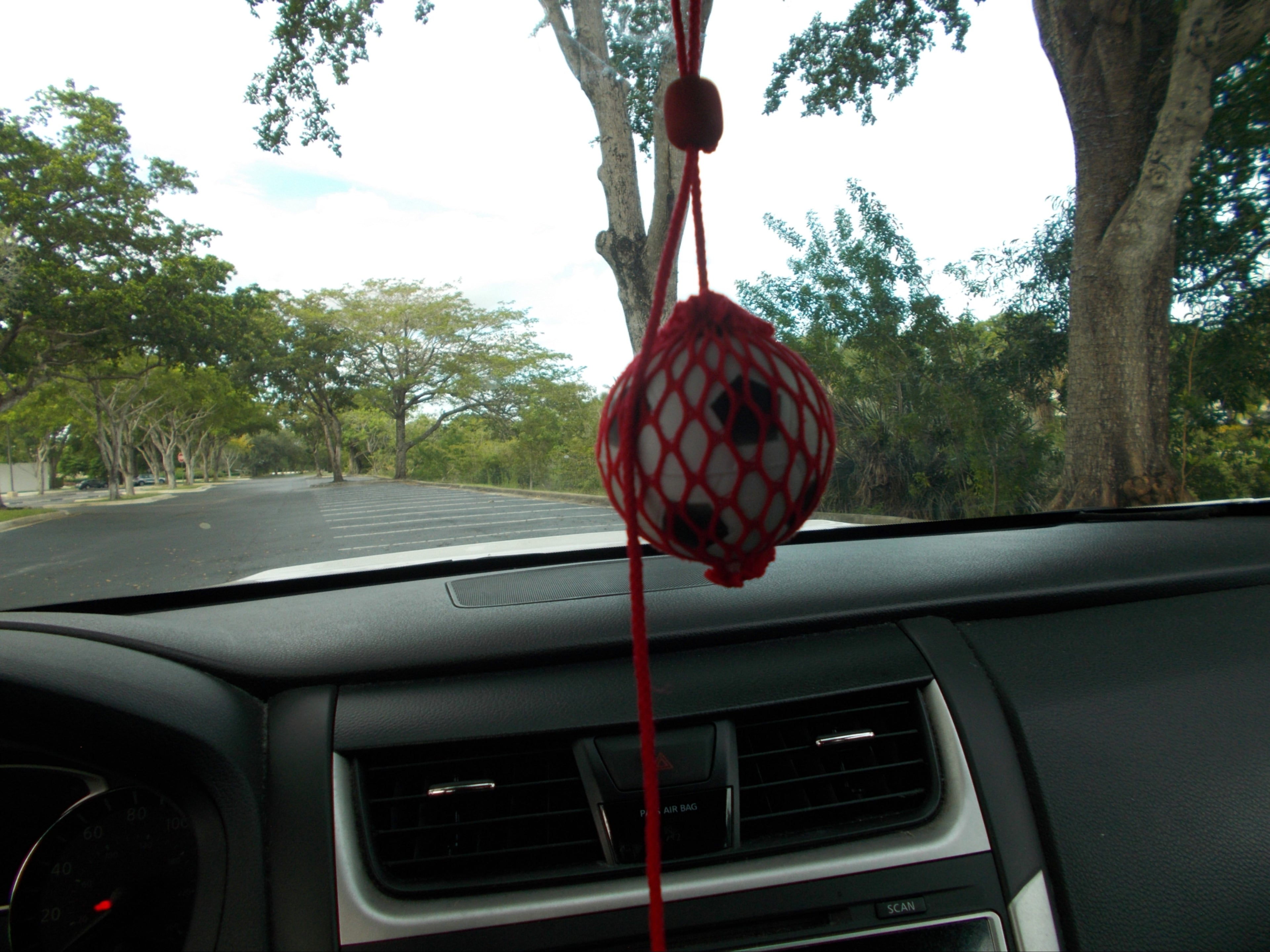 Miniature Soccer Ball with Colorful Nylon Netting and Hanger