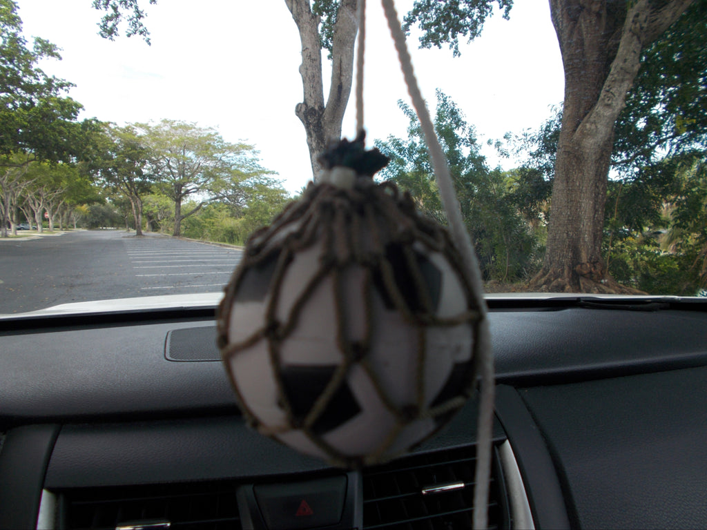 Miniature Soccer Ball with Colorful Nylon Netting and Hanger