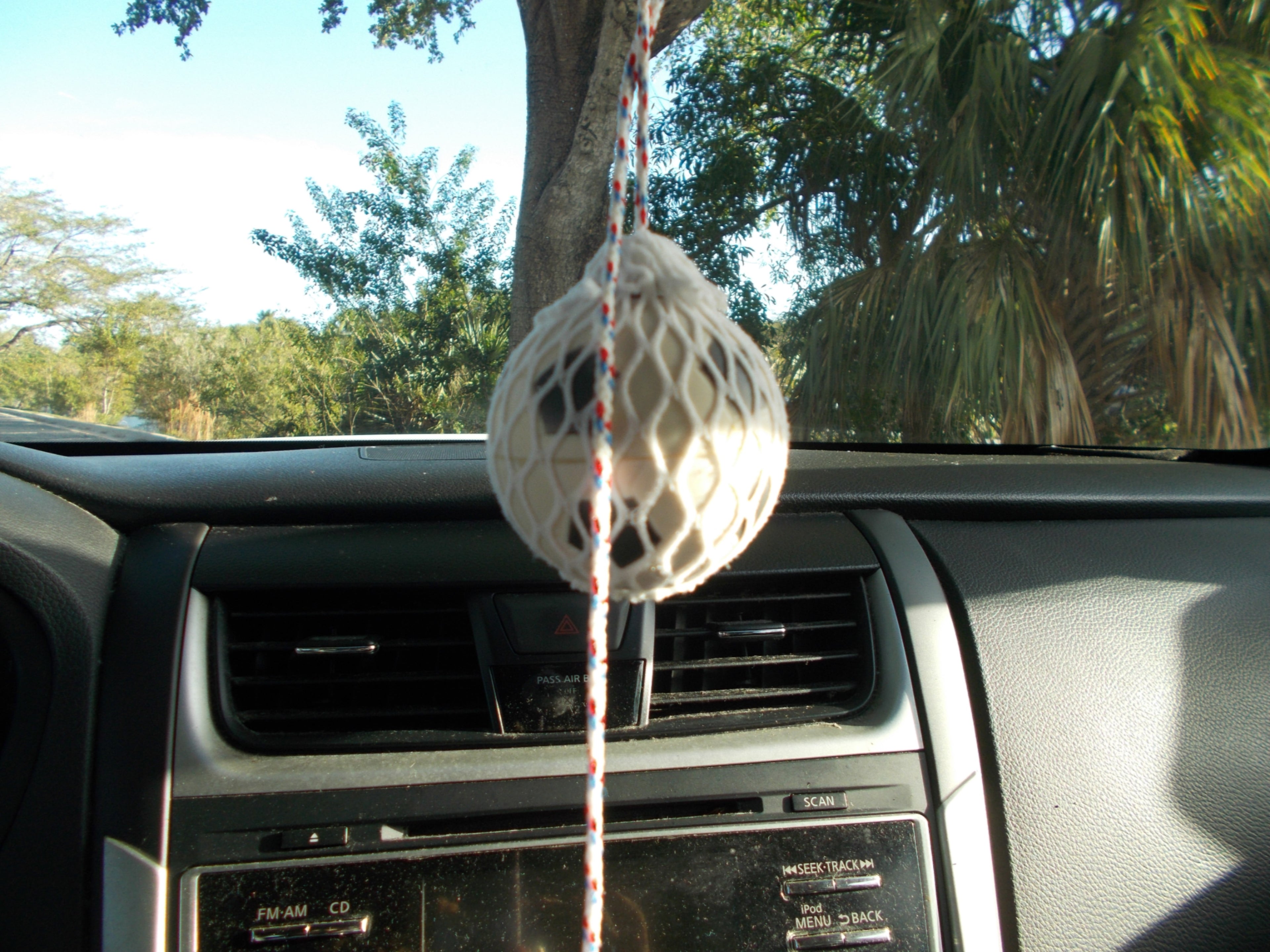 Miniature Soccer Ball with Colorful Nylon Netting and Hanger