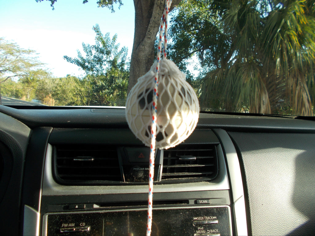 Miniature Soccer Ball with Colorful Nylon Netting and Hanger