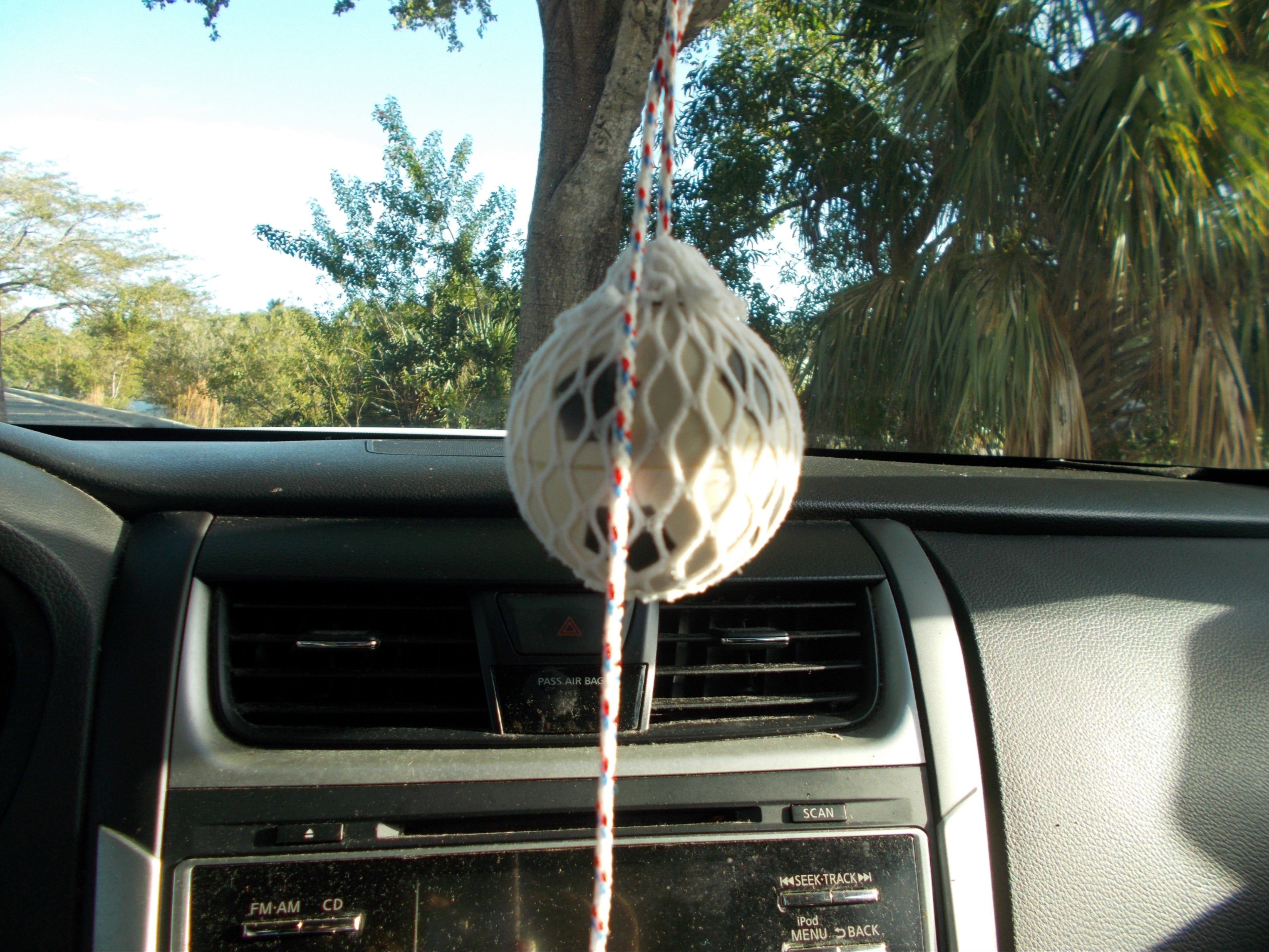 Miniature Soccer Ball with Colorful Nylon Netting and Hanger
