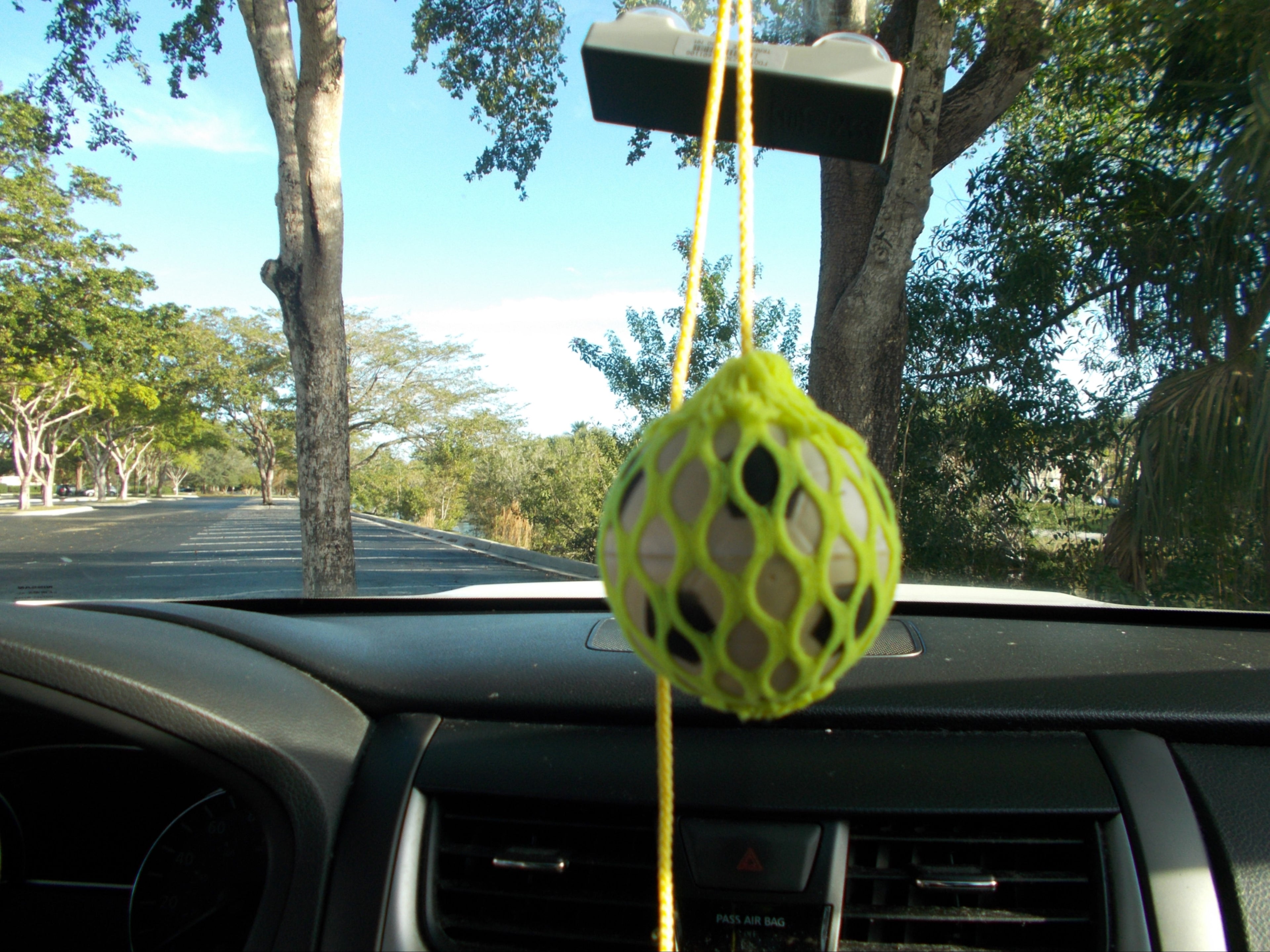 Miniature Soccer Ball with Colorful Nylon Netting and Hanger