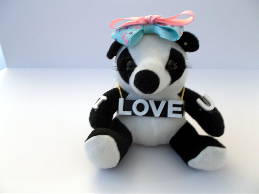 I love You Female Panda Bear Key Chain/Charm with Lanyard