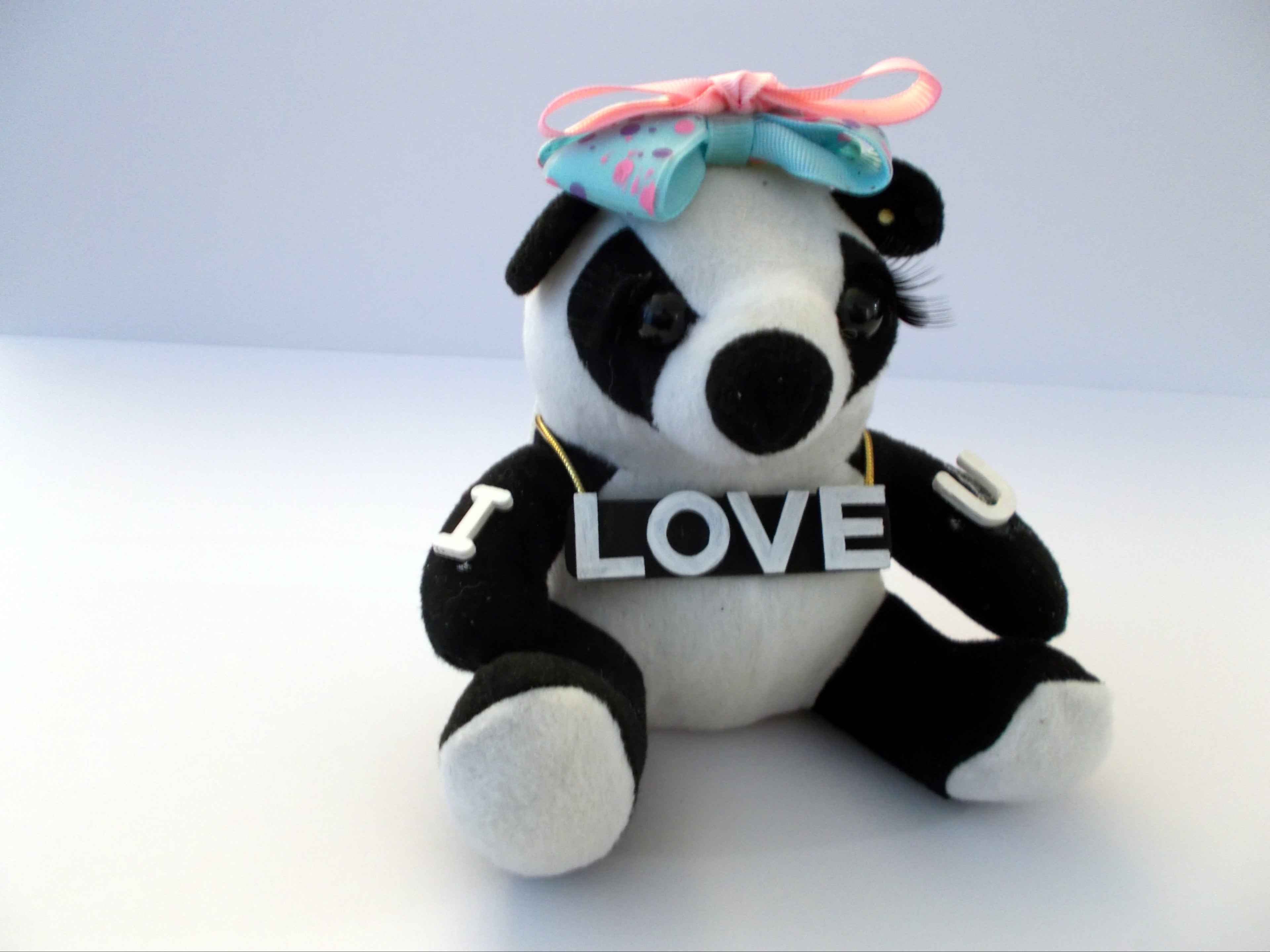 I love You Female Panda Bear Key Chain/Charm with Lanyard