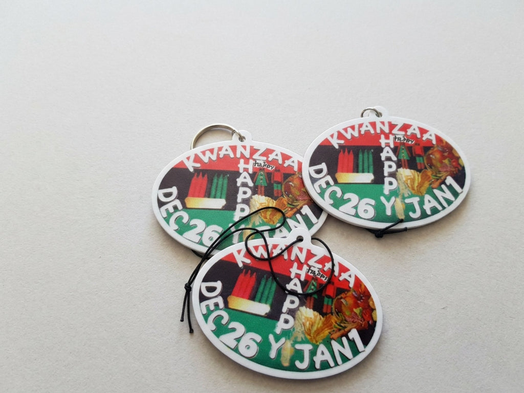 Kwanzaa Car Air Freshener with a Celebratory Image