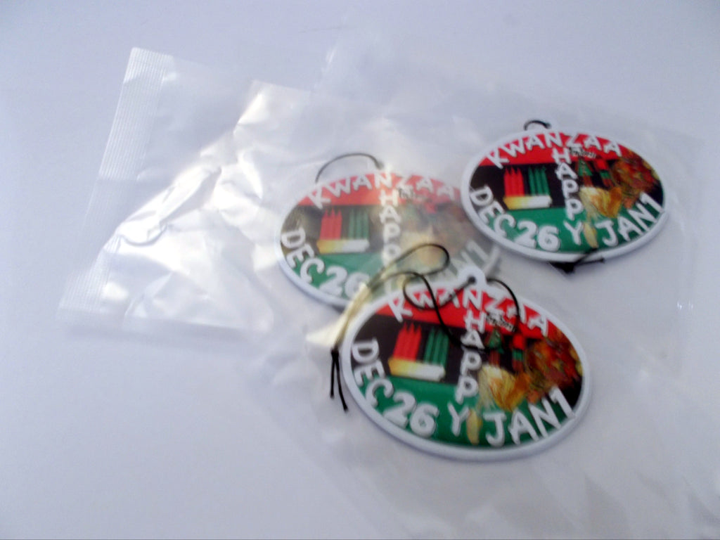 Kwanzaa Car Air Freshener with a Celebratory Image
