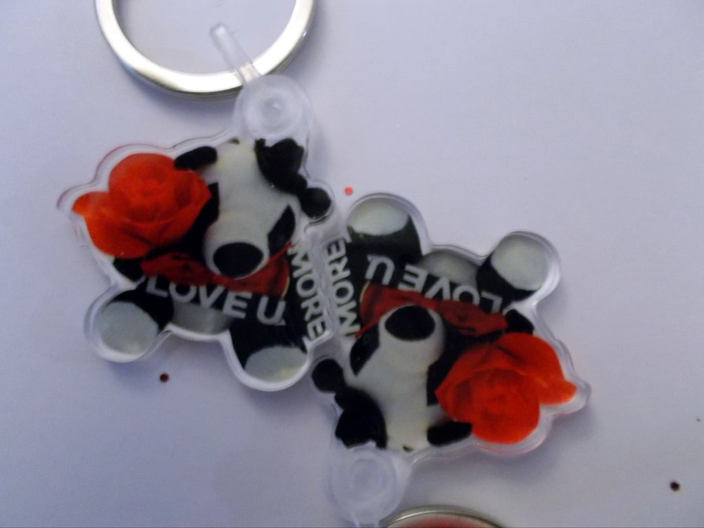"Love You  More" Male Panda Key Chain/Charm with Lanyard