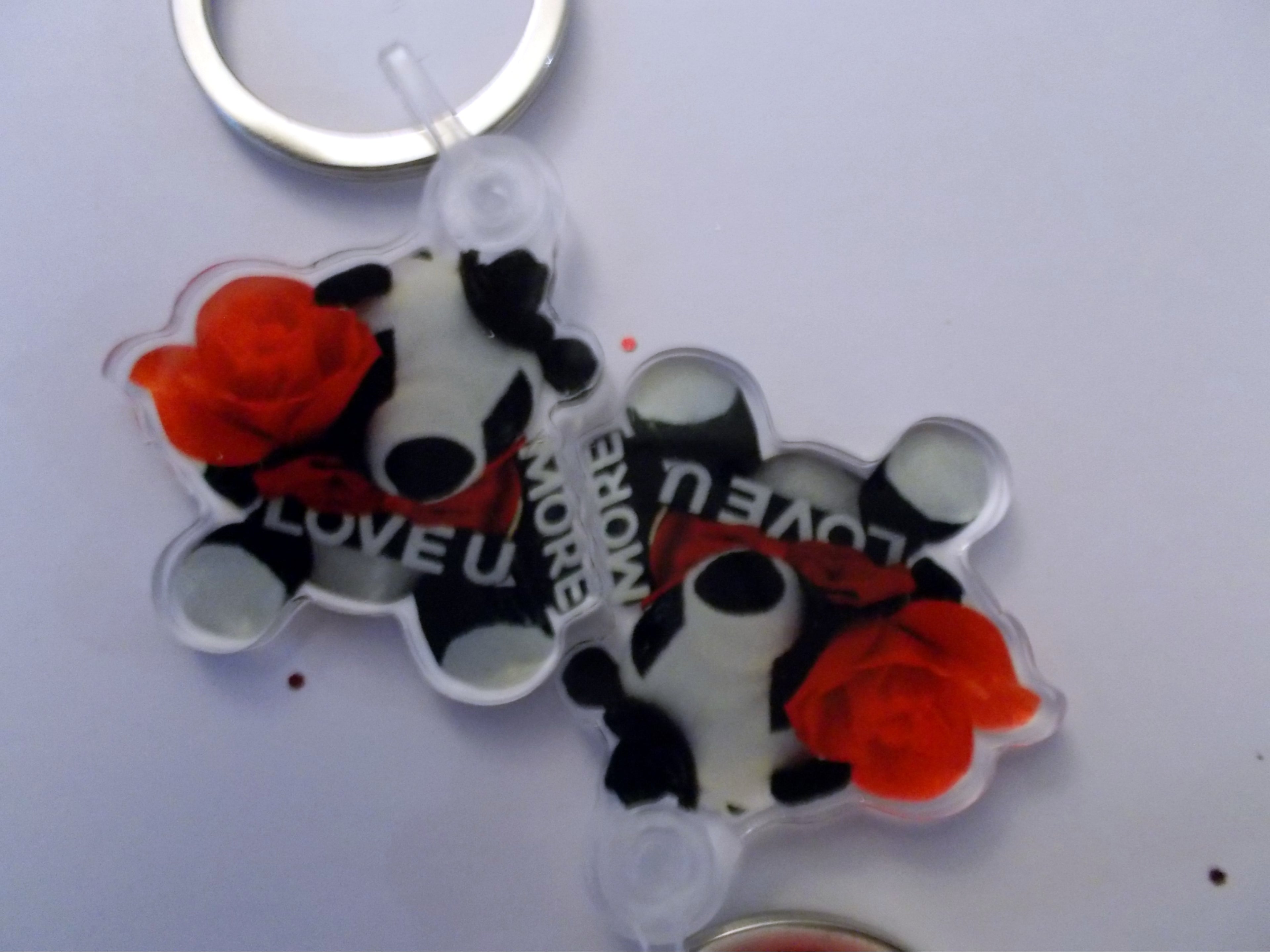 "Love You  More" Male Panda Key Chain/Charm with Lanyard