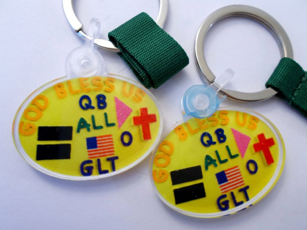 God Bless US All Key Chain/Charm with Lanyard