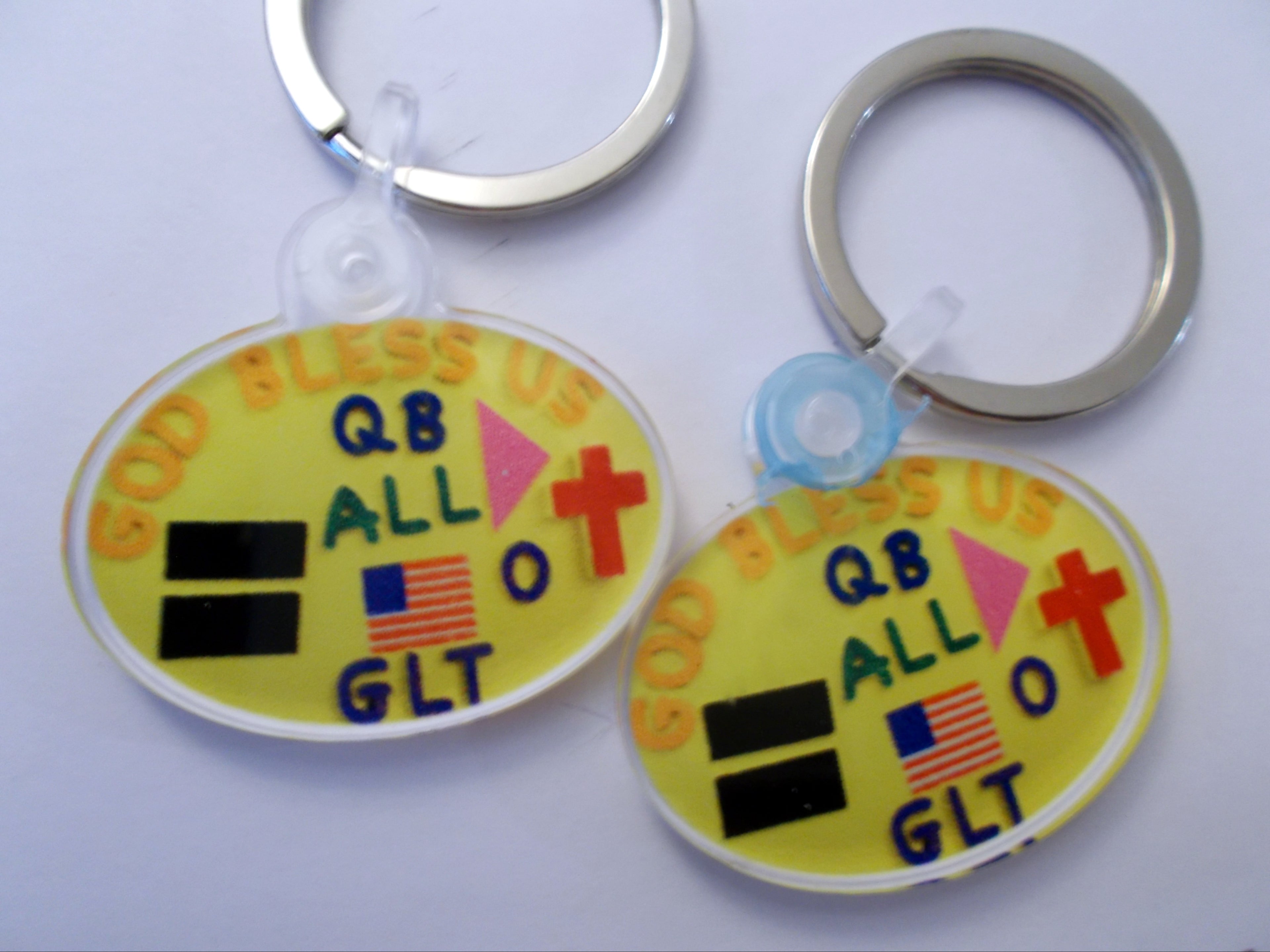 God Bless US All Key Chain/Charm with Lanyard