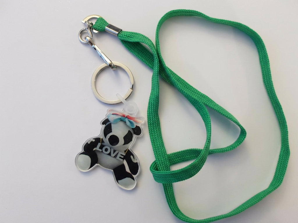 I love You Female Panda Bear Key Chain/Charm with Lanyard