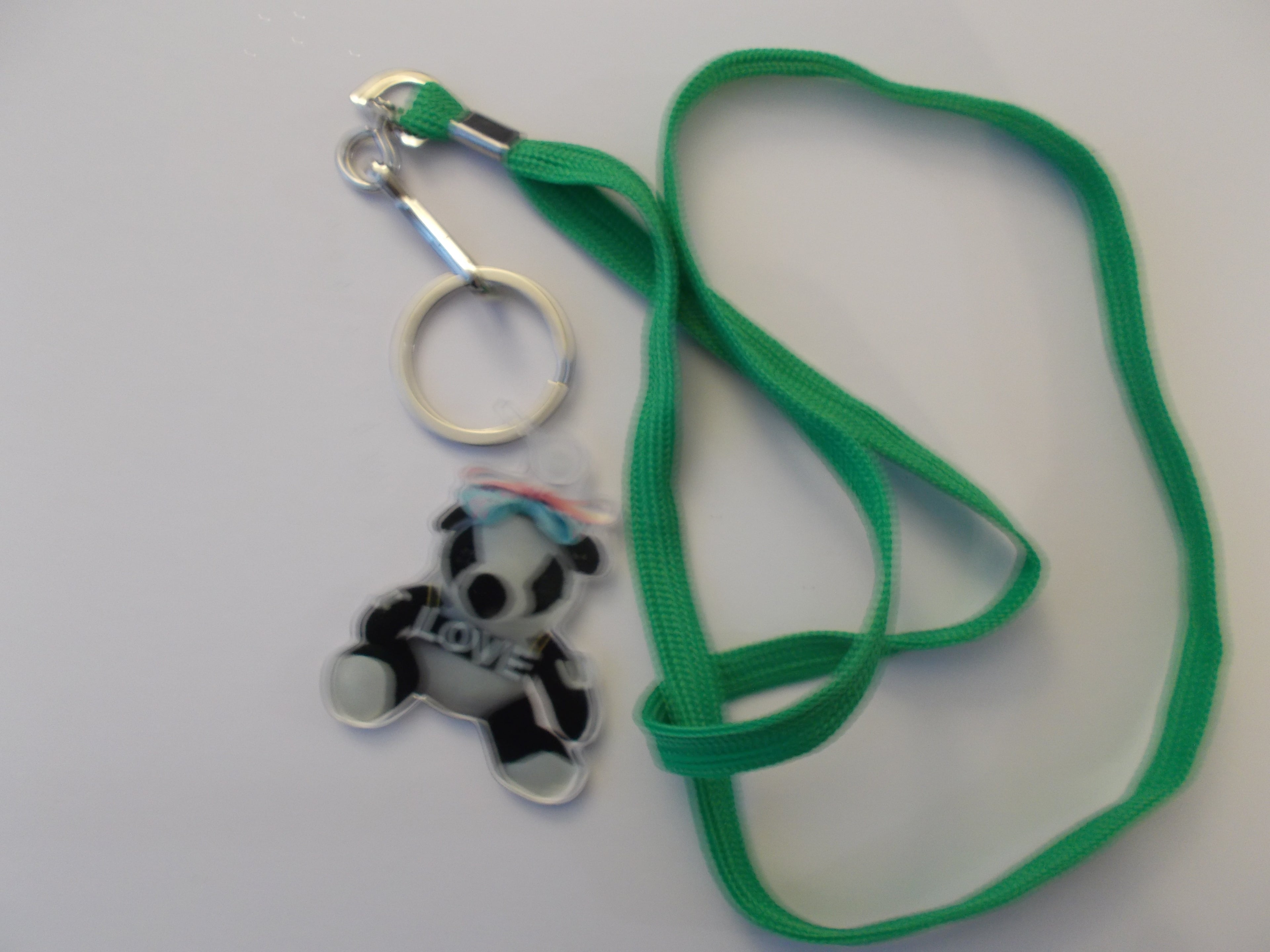 I love You Female Panda Bear Key Chain/Charm with Lanyard