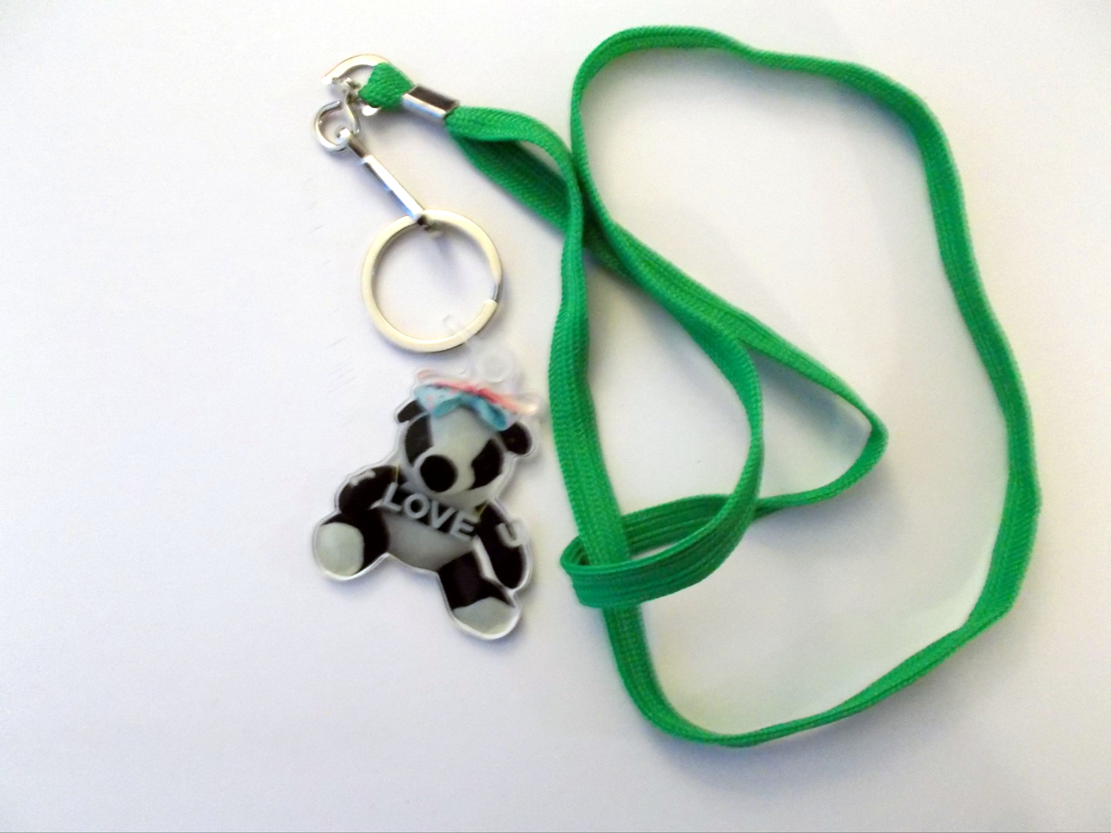 I love You Female Panda Bear Key Chain/Charm with Lanyard