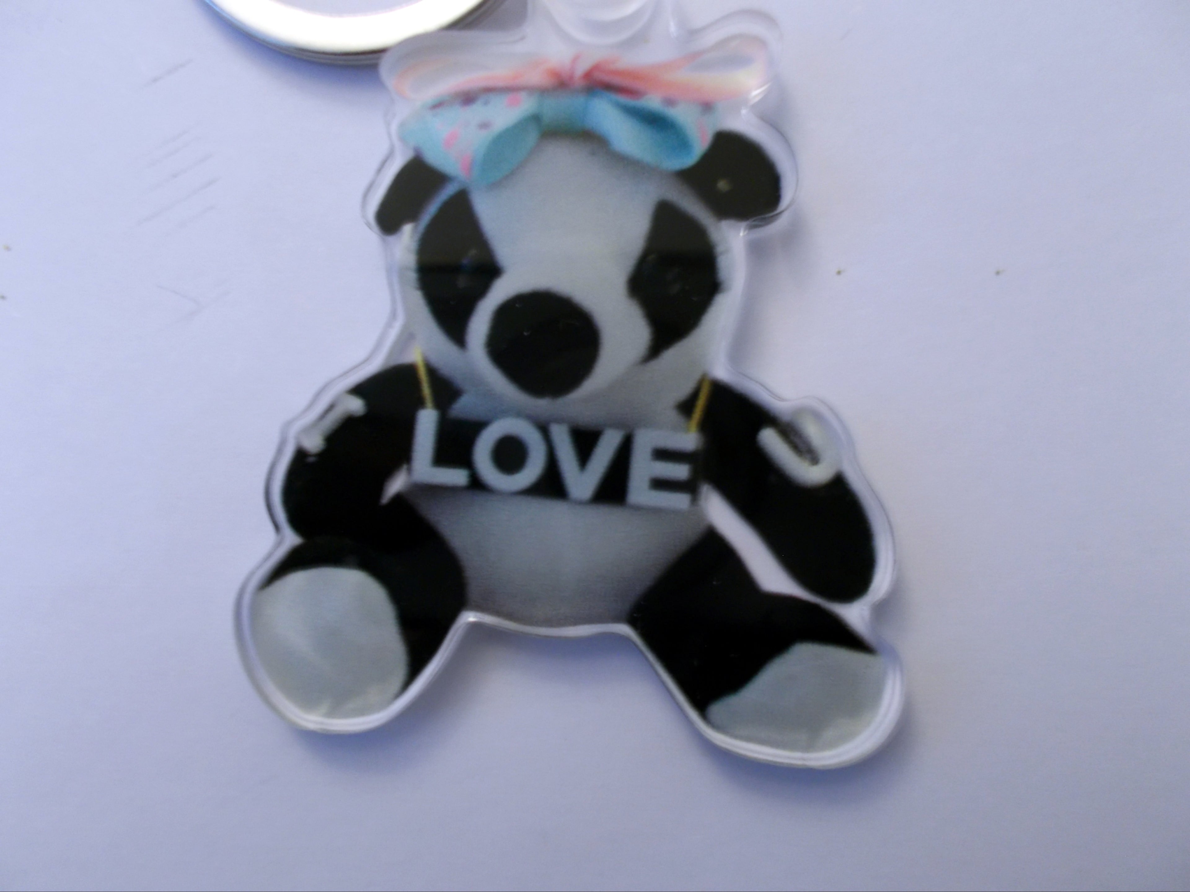 I love You Female Panda Bear Key Chain/Charm with Lanyard