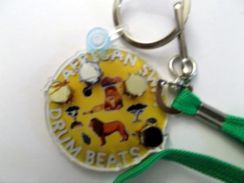 African Sway Drum Beats Charm/Key Chain with Lanyard