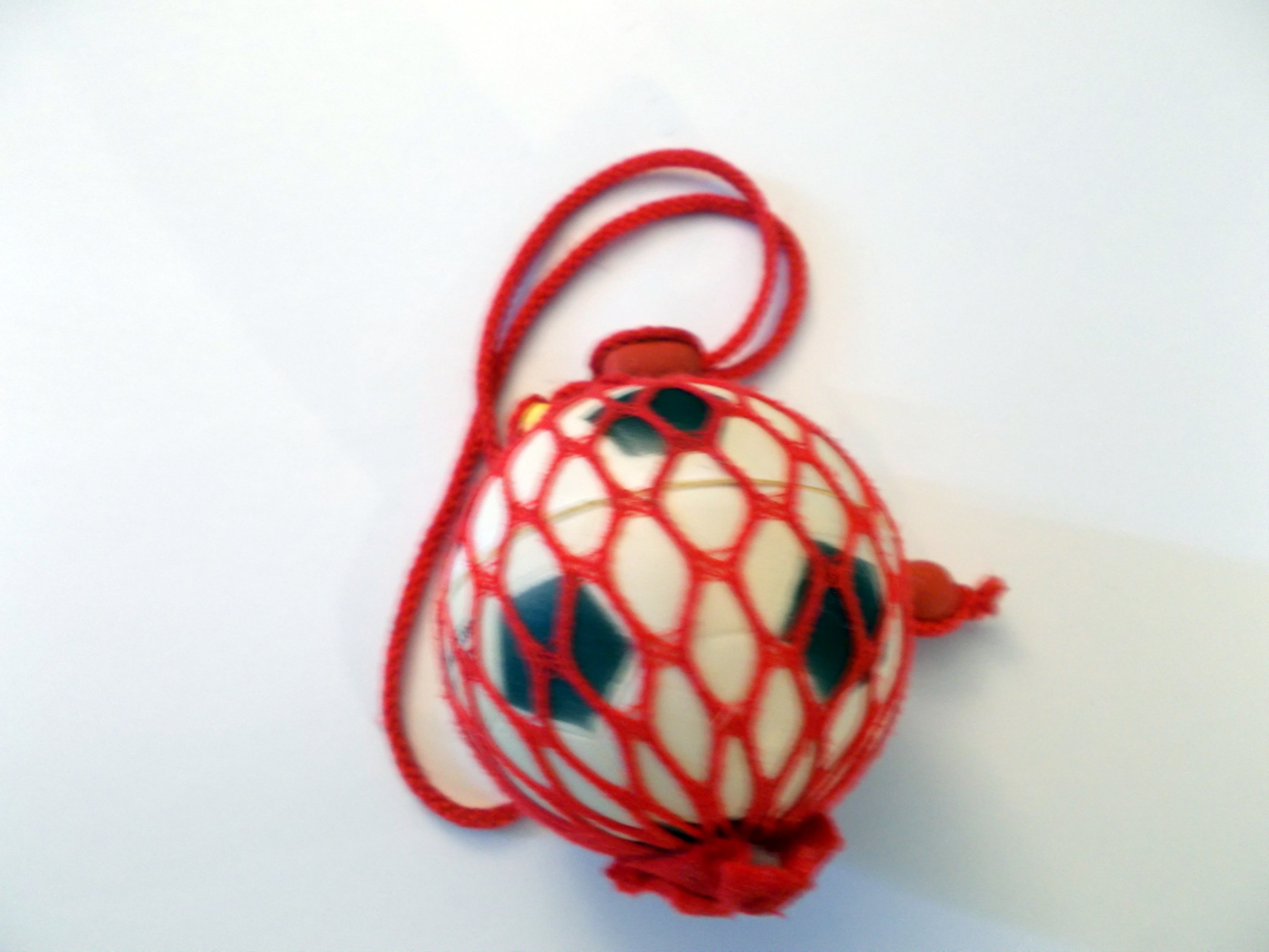 Miniature Soccer Ball with Colorful Nylon Netting and Hanger