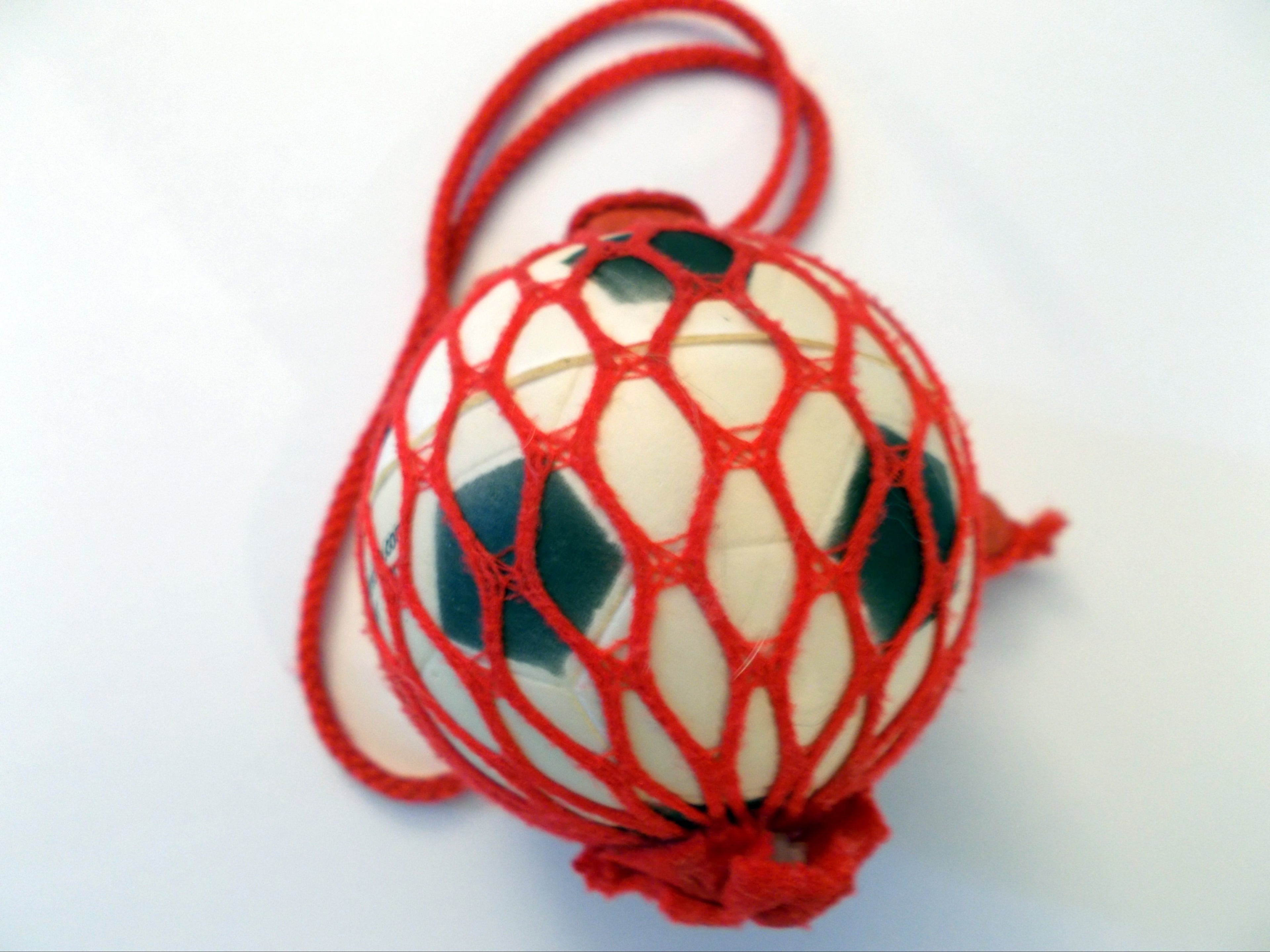 Miniature Soccer Ball with Colorful Nylon Netting and Hanger