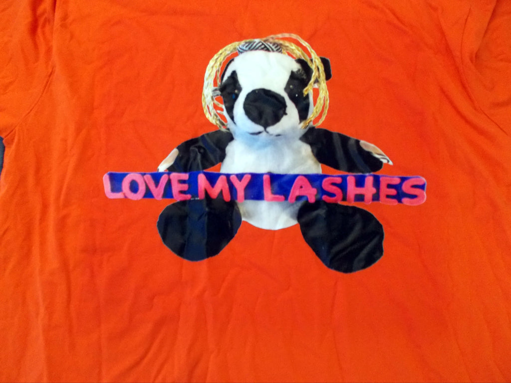 Love My Lashes is a Stuffed Panda Bear T-Shirt Illustration