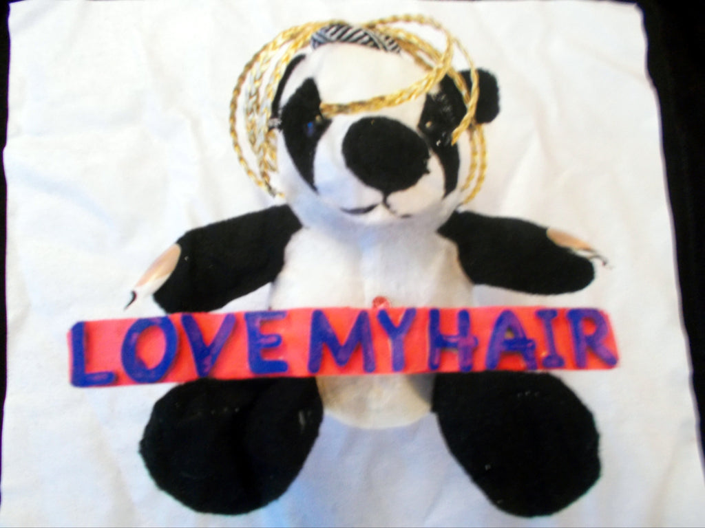 Love My Hair is a Stuffed Panda Bear T-Shirt Illustration