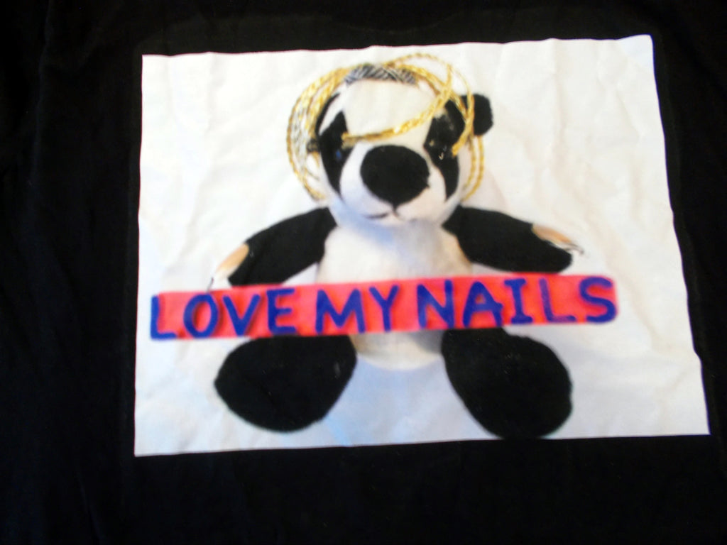 Love My Nails is a Stuffed Panda Bear T-Shirt Illustration