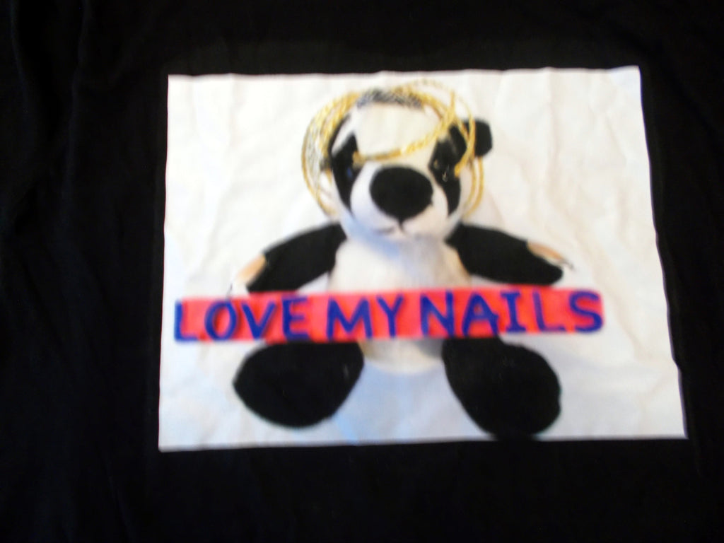 Love My Nails is a Stuffed Panda Bear T-Shirt Illustration