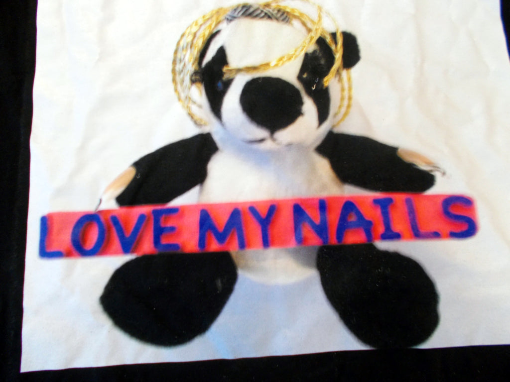 Love My Nails is a Stuffed Panda Bear T-Shirt Illustration