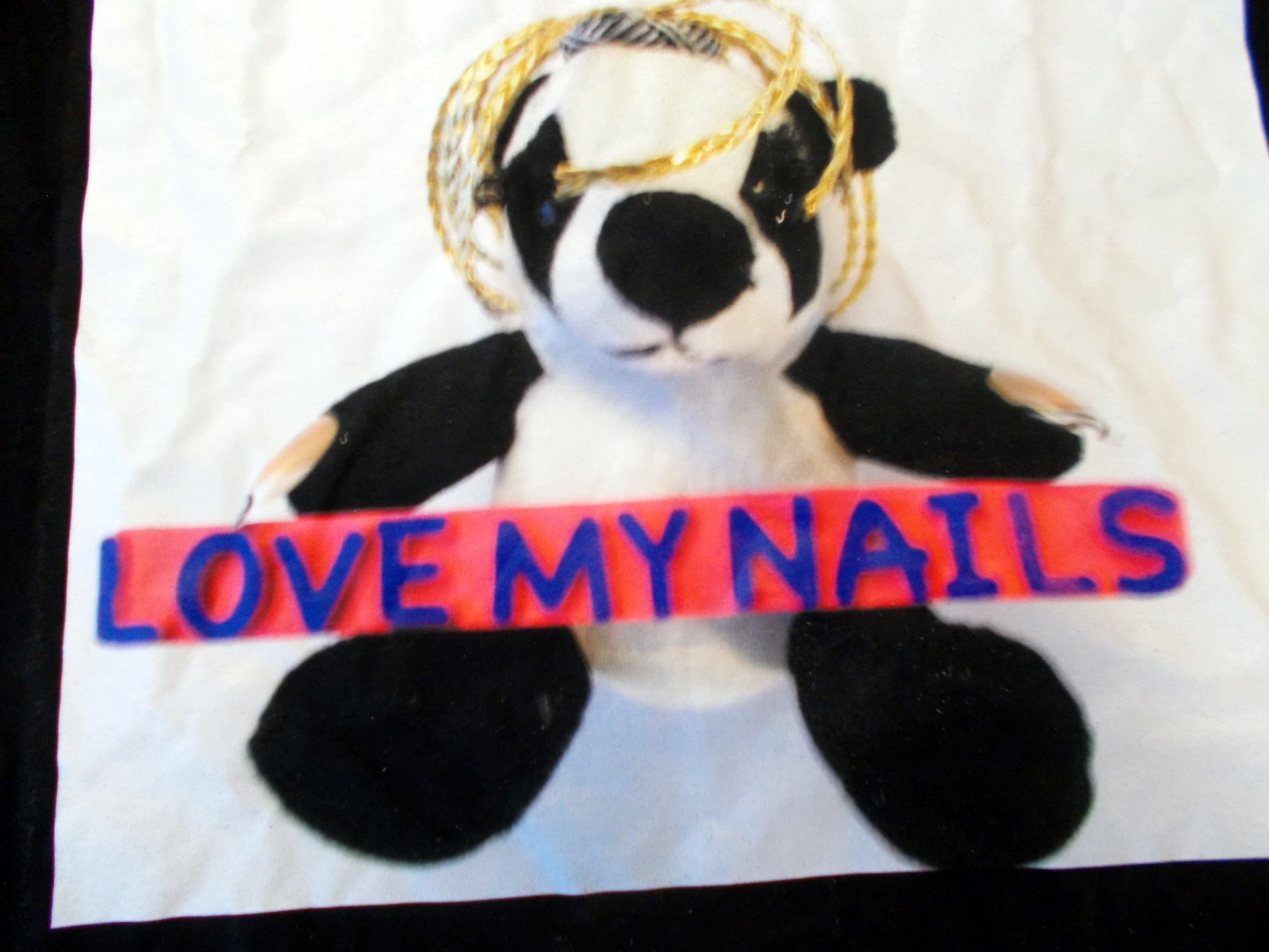 Love My Nails is a Stuffed Panda Bear T-Shirt Illustration