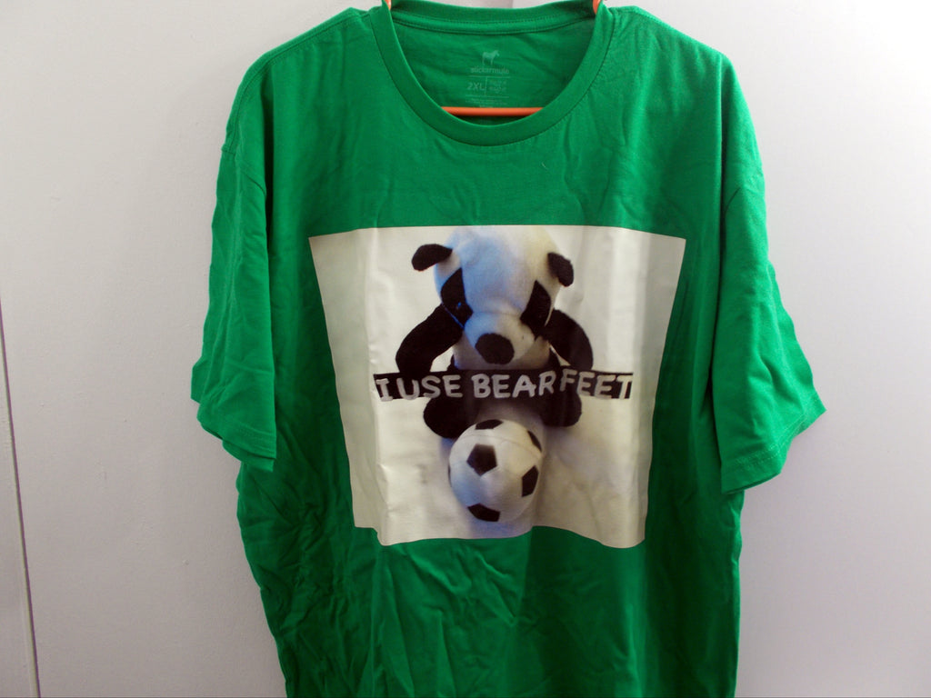 Panda Bear Illustration Kicked a Soccer Ball with Bear Feet T-Shirt