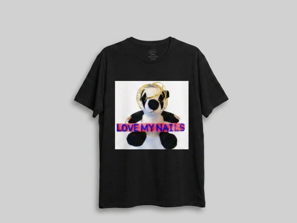 Love My Nails is a Stuffed Panda Bear T-Shirt Illustration