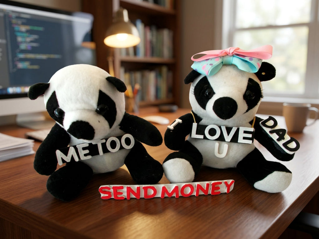 Panda Bears illustration of Dad Send Money T-Shirt