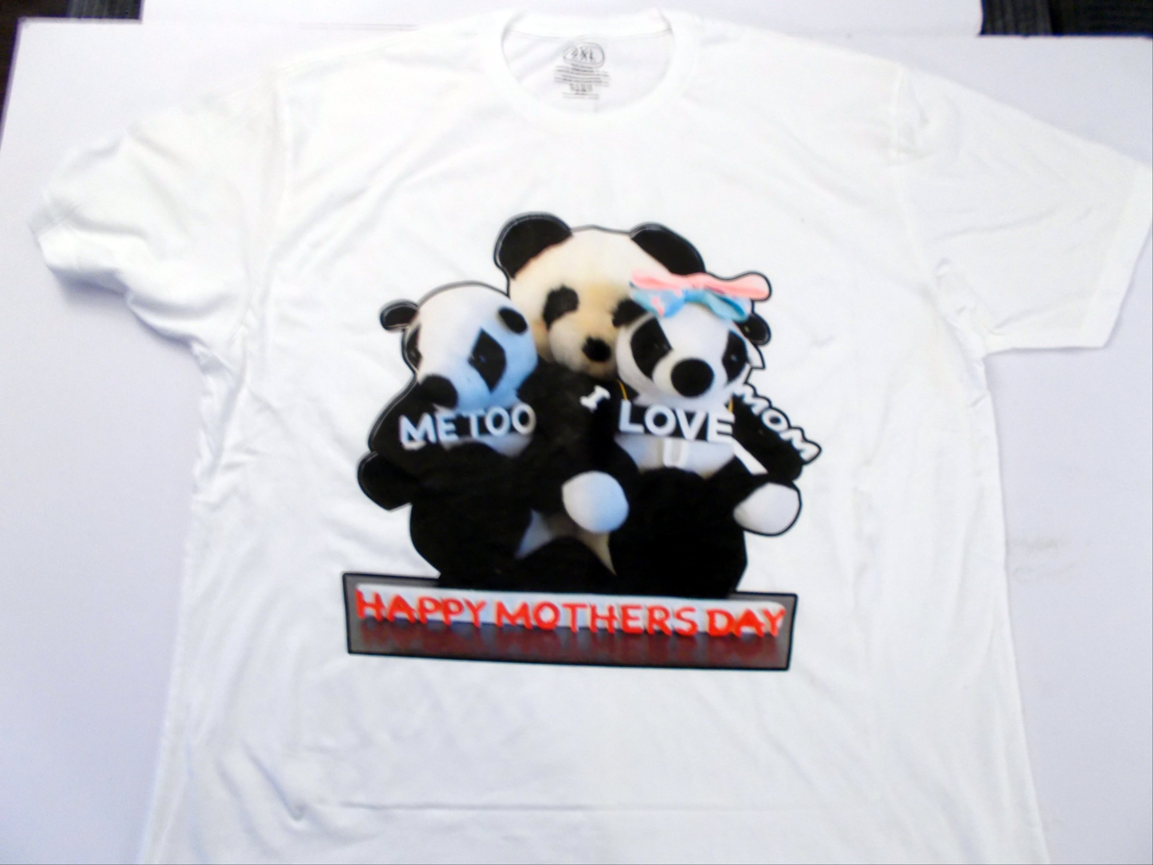 Panda Bears illustration of Happy Mother's Day T-Shirt