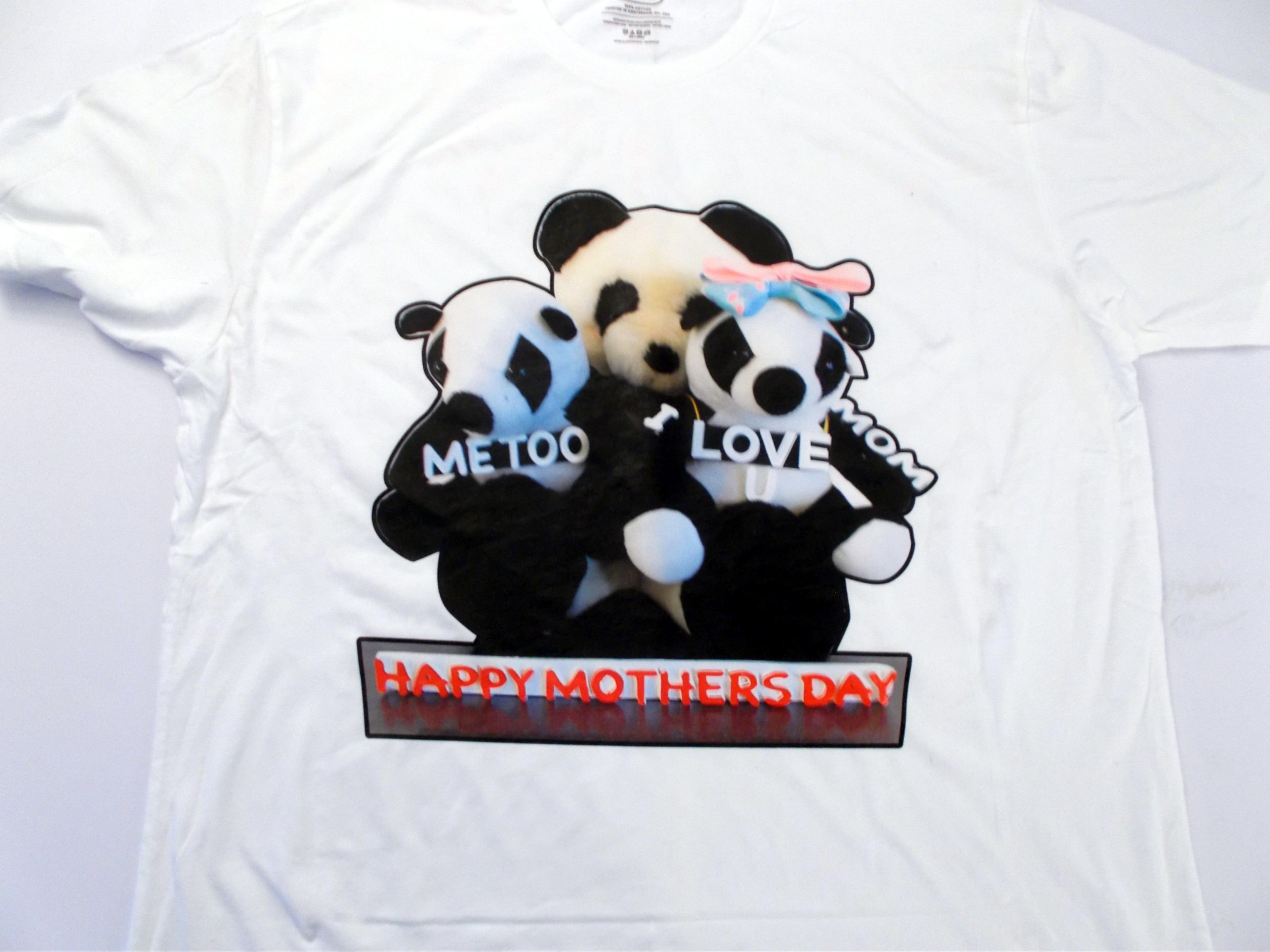 Panda Bears illustration of Happy Mother's Day T-Shirt