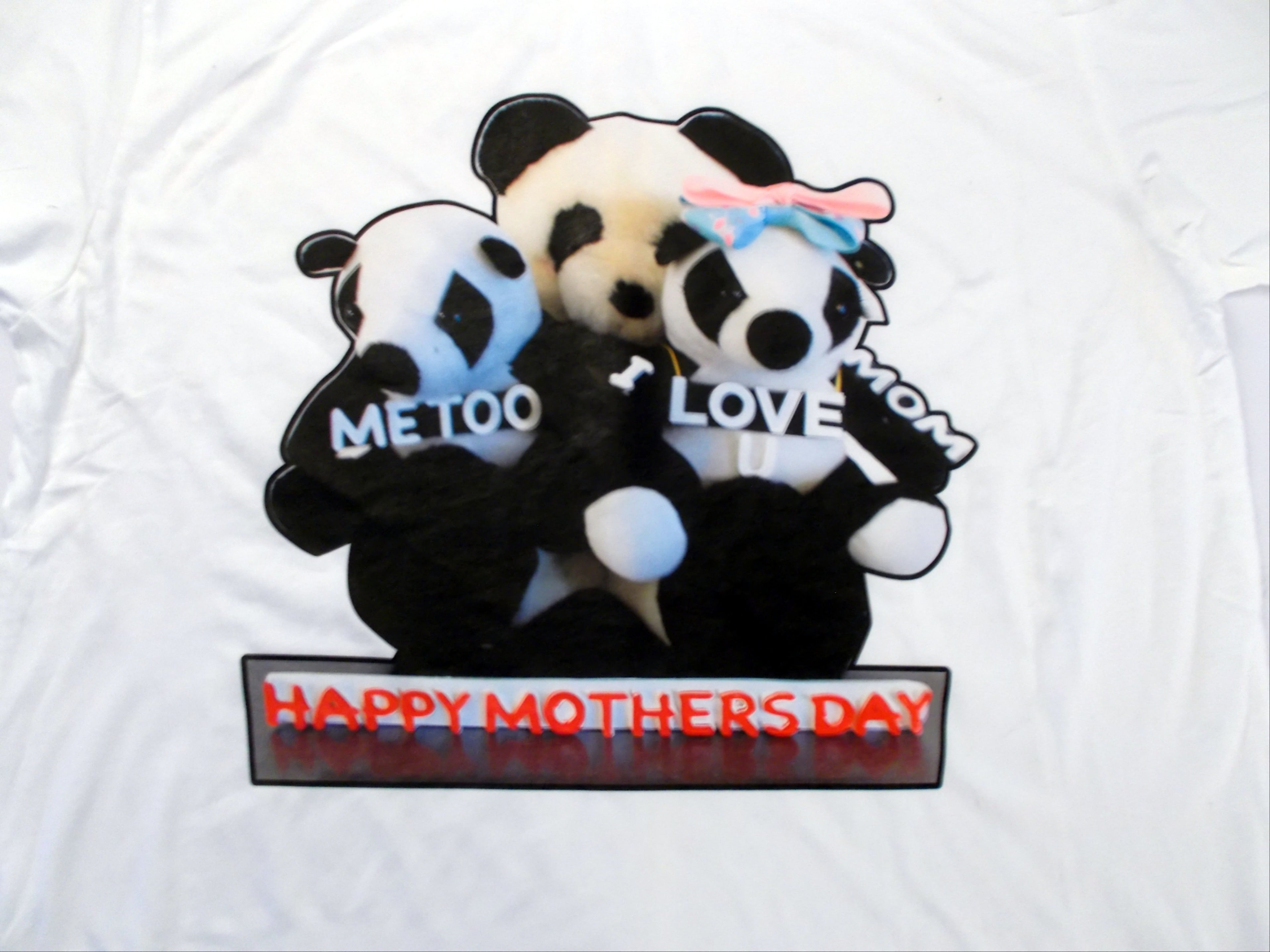 Panda Bears illustration of Happy Mother's Day T-Shirt