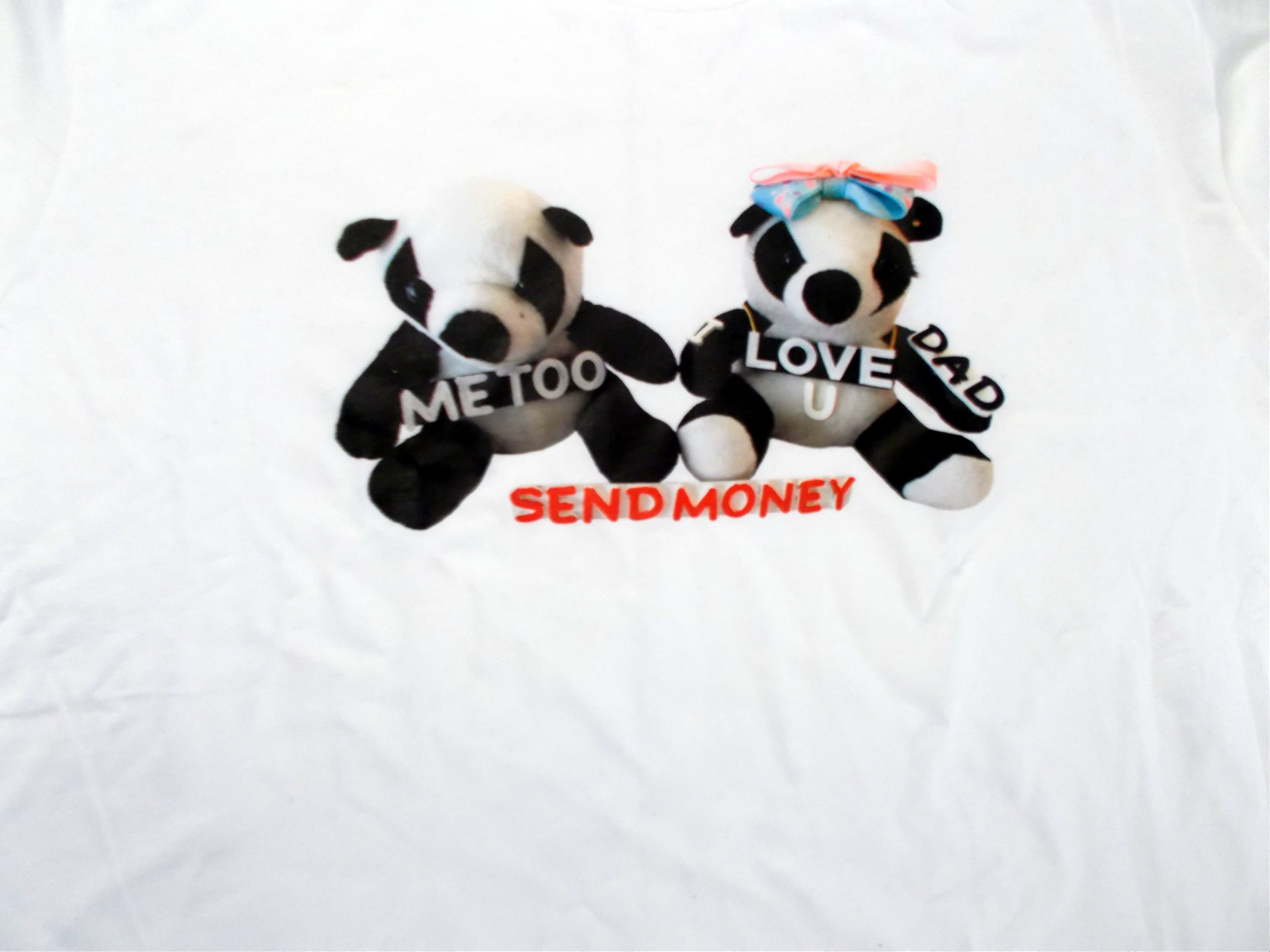 Panda Bears illustration of Dad Send Money T-Shirt