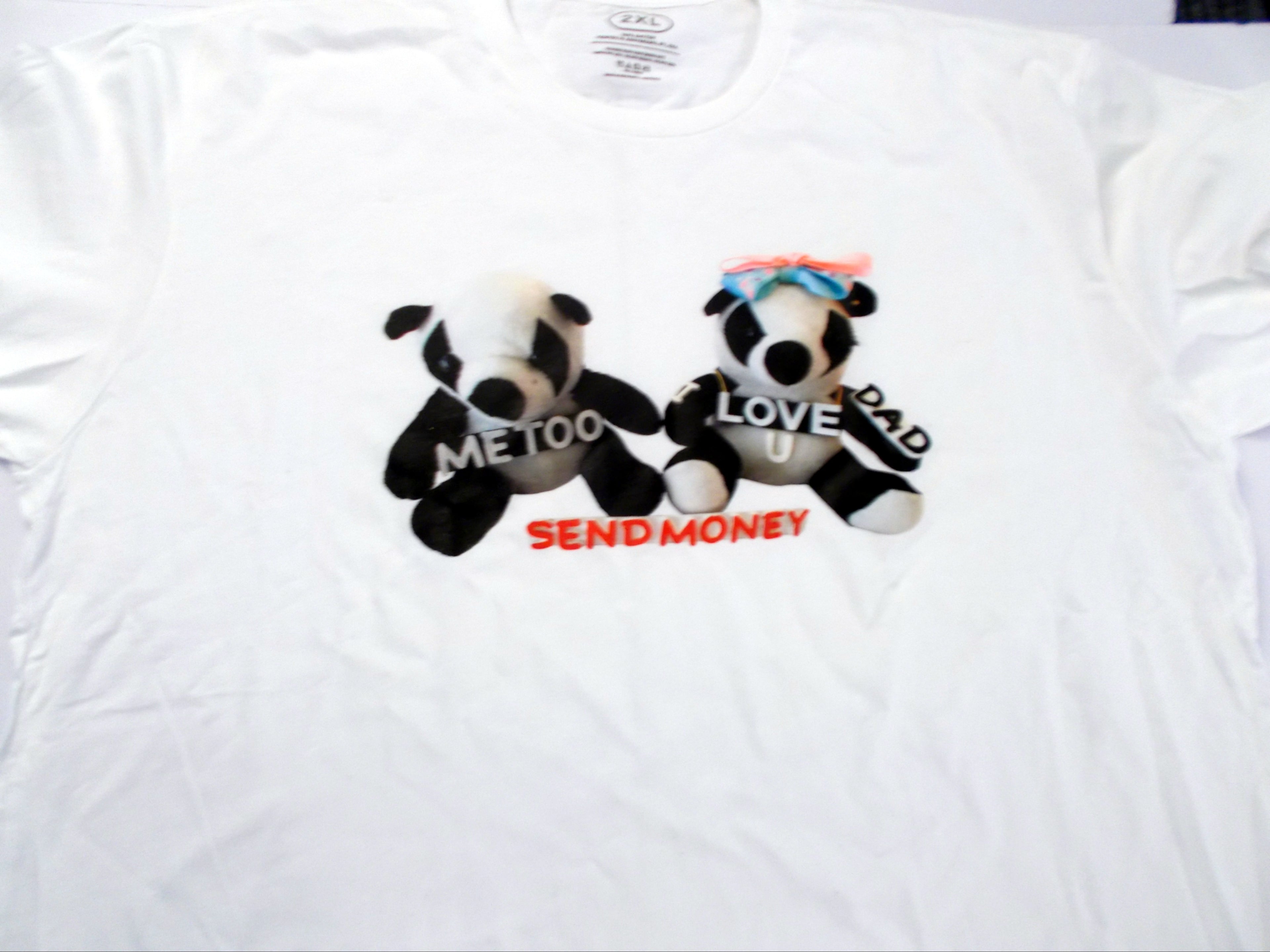 Panda Bears illustration of Dad Send Money T-Shirt