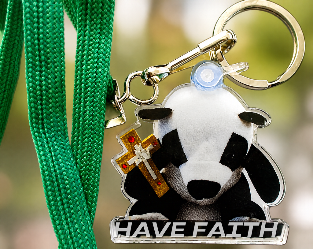 "Love You  More" Male Panda Bear Key Chain/Charm with Lanyard