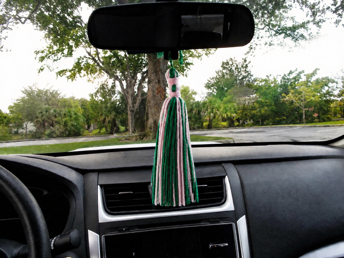 Pink and Green Tassel
